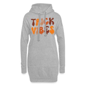 Trick Vibes Witz Lustiges Halloween - Hoodie-Kleid - Grau meliert - Vorne