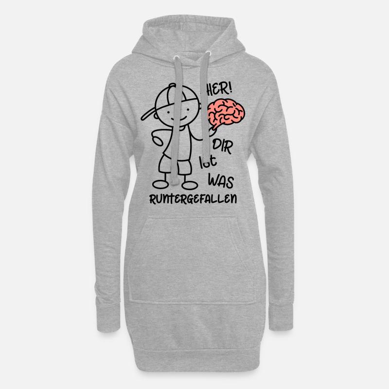 Hier! Dir ist was runtergefallen! Strichmännchen - Hoodie-Kleid - Grau meliert