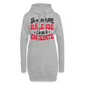 Grossesse Humour Maman Enceinte Raleuse - Sweat-shirt à capuche long Femme - gris chiné - Devant