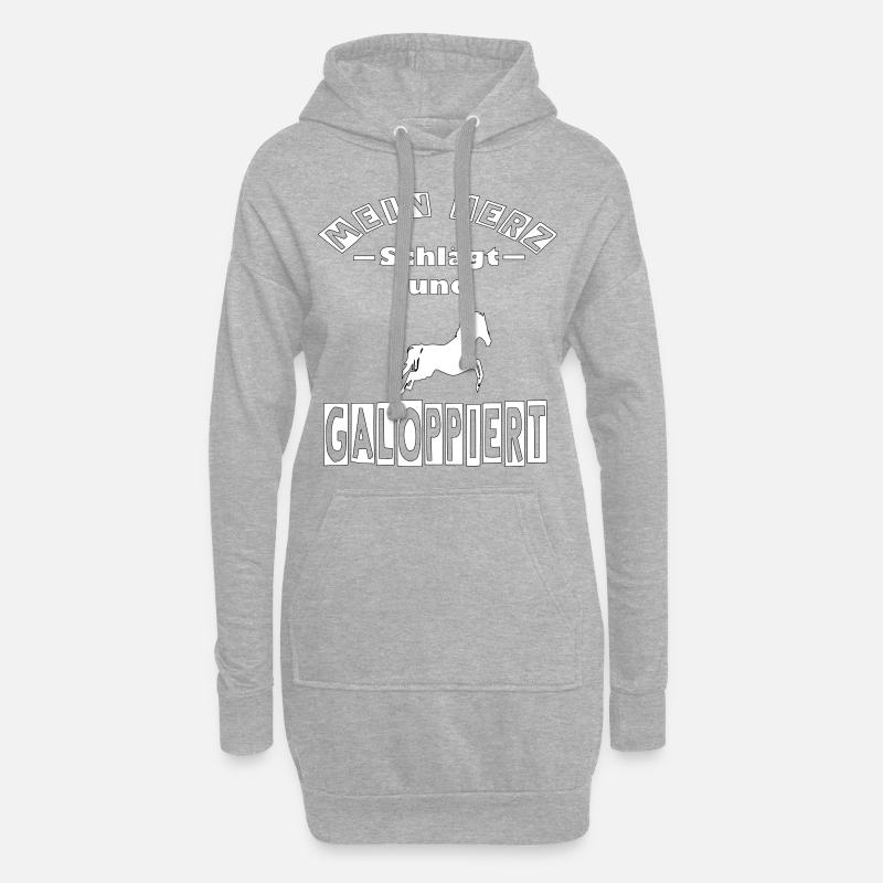Pferd Pferd Pferd - Hoodie-Kleid - Grau meliert