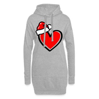 Coeur Noël Noël - Sweat-shirt à capuche long Femme - gris chiné - Devant