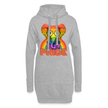 Regenbogen Elefant Gay Queers LGBT Gay Pride - Hoodie-Kleid - Grau meliert - Vorne