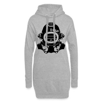 Taucherhelm Tauchen Apnoe Vintage - Hoodie-Kleid - Grau meliert - Vorne