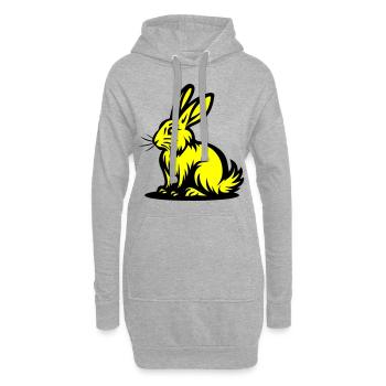 Hase Ostern - Hoodie-Kleid - Grau meliert - Vorne