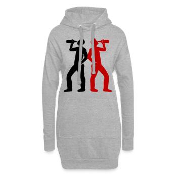 Trinker Bier Silhouette - Hoodie-Kleid - Grau meliert - Vorne