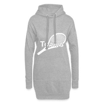 Police de raquette de tennis au milieu du blanc - Sweat-shirt à capuche long Femme - gris chiné - Devant