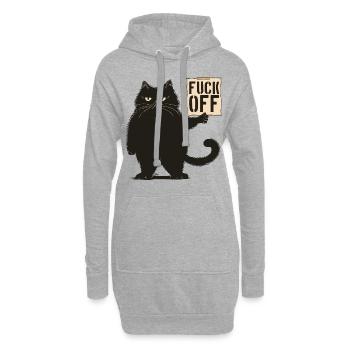 Mr Catnip - Fuck off! - Hoodie-Kleid - Grau meliert - Vorne