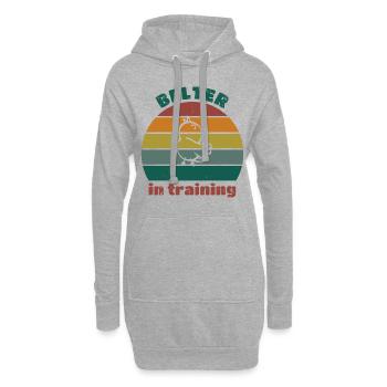 Belter in training - retro dark distressed - Hoodie Dress - heather grey - Front