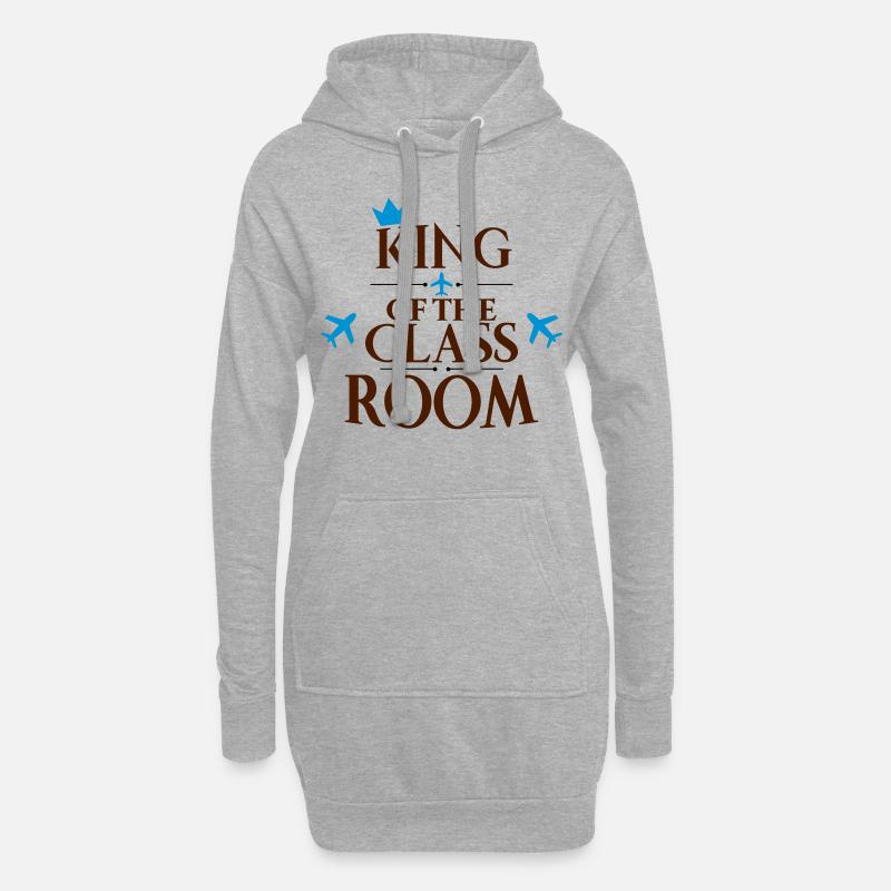 Schule - Hoodie-Kleid - Grau meliert