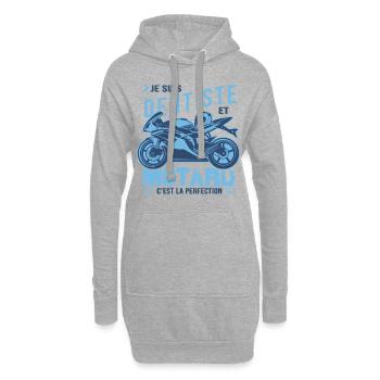 motard parfait dentiste parfait - Sweat-shirt à capuche long Femme - gris chiné - Devant