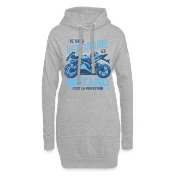 motard parfait vétéinaire parfait - Sweat-shirt à capuche long Femme - gris chiné - Devant