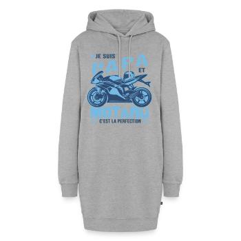 motard parfait papa parfait - Sweat-shirt à capuche long Femme - gris chiné - Devant