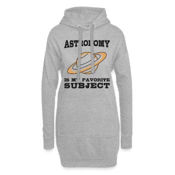 Astronomie ist mein Lieblingsthema, Planet Saturn - Hoodie-Kleid - Grau meliert - Vorne