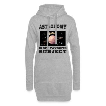 Astronomie ist mein Lieblingsthema, Planet Saturn - Hoodie-Kleid - Grau meliert - Vorne