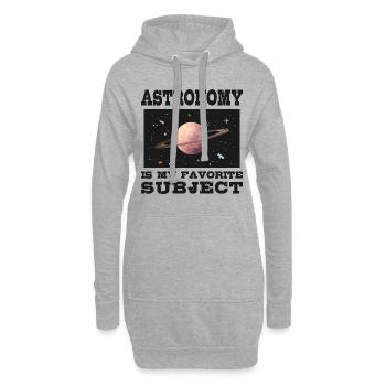 Astronomie ist mein Lieblingsthema, Planet Saturn - Hoodie-Kleid - Grau meliert - Vorne