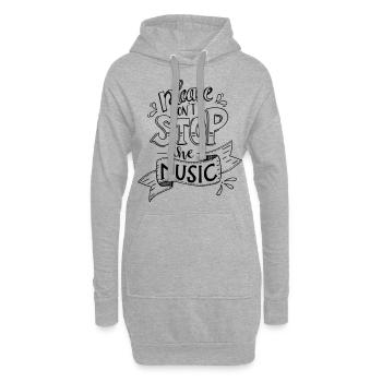 please dont stop the music - Hoodie-Kleid - Grau meliert - Vorne