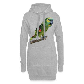 L’amazone à front bleu - Sweat-shirt à capuche long Femme - gris chiné - Devant