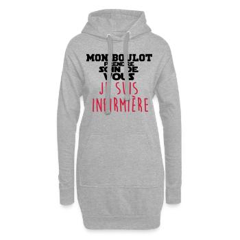 je suis infirmière - Sweat-shirt à capuche long Femme - gris chiné - Devant
