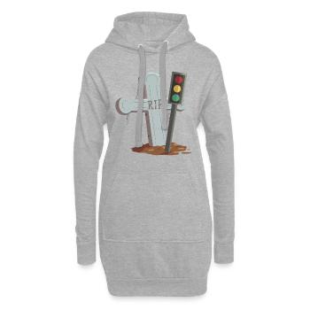 Feu tricolore reposer en toute tranquillité RIP - Sweat-shirt à capuche long Femme - gris chiné - Devant