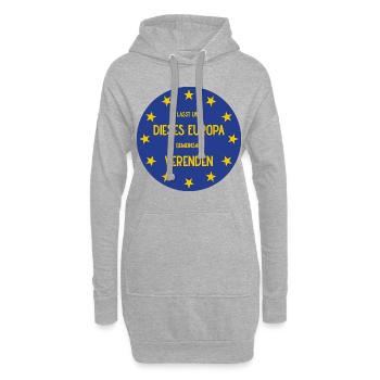 Lasst uns dieses Europa gemeinsam verenden - Hoodie-Kleid - Grau meliert - Vorne