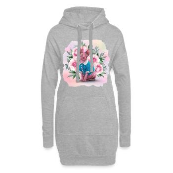 Chat Sphynx pour les amoureux des chats - Sweat-shirt à capuche long Femme - gris chiné - Devant