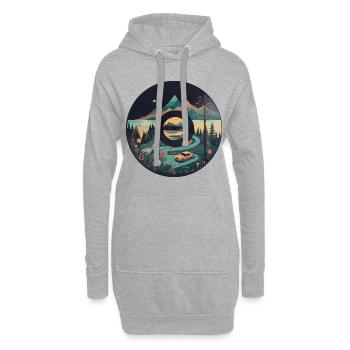 camping Wohnwagen in Berglandschaft mit - Hoodie-Kleid - Grau meliert - Vorne