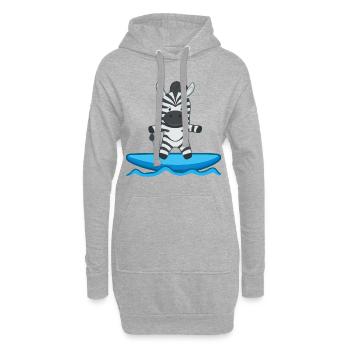 Surf zébré - Sweat-shirt à capuche long Femme - gris chiné - Devant
