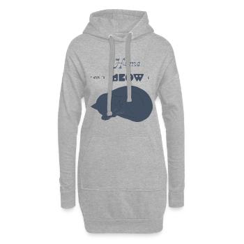 La maison est là où se trouve le miaulement (petite boule de poils) - Sweat-shirt à capuche long Femme - gris chiné - Devant