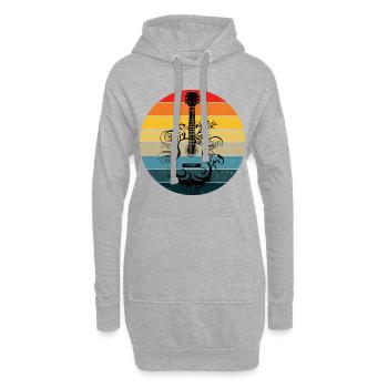 Eine Retro Musik Gitarre Musikinstrument Gitarren - Hoodie-Kleid - Grau meliert - Vorne