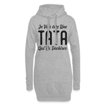 Ich werde eine Tante sein, die rocken wird - Hoodie-Kleid - Grau meliert - Vorne