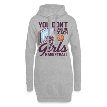 Tu ne me fais pas peur J’entraîne des filles pour des joueuses de basket-ball - Sweat-shirt à capuche long Femme - gris chiné - Devant