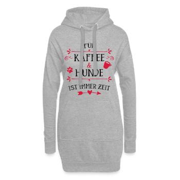 Herzpfote Kaffee Rahmen - Hoodie-Kleid - Grau meliert - Vorne