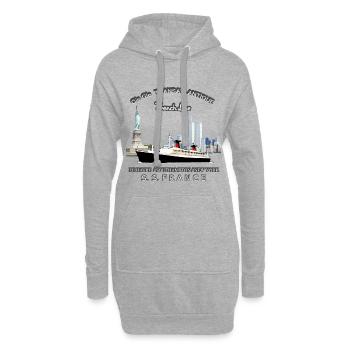 PAQUEBOT FRANCE Louis RUNEMBERG © Adagp - Sweat-shirt à capuche long Femme - gris chiné - Devant