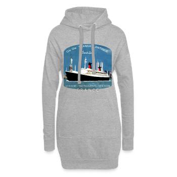 PAQUEBOT FRANCE création Louis RUNEMBERG © Adagp - Sweat-shirt à capuche long Femme - gris chiné - Devant