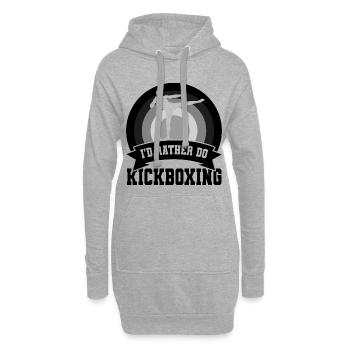Lustiger Kickboxer Spruch - Hoodie-Kleid - Grau meliert - Vorne