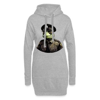 Police des tortues - Sweat-shirt à capuche long Femme - gris chiné - Devant