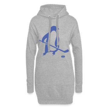 Pinguin Eishockey Silhouette Minimalistisch - Hoodie-Kleid - Grau meliert - Vorne