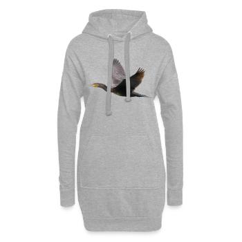 Kormoran im Flug - Hoodie-Kleid - Grau meliert - Vorne
