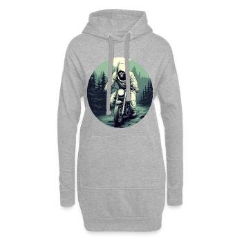 Gespenst Motorrad / Motorradfahrer Gespenster - Hoodie-Kleid - Grau meliert - Vorne