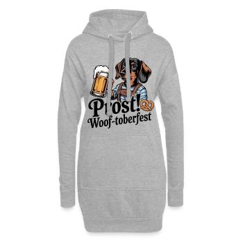 Bayerischer Dackel - Hoodie-Kleid - Grau meliert - Vorne