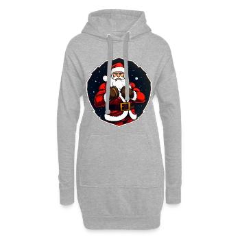 Combattant de Noël - Sweat-shirt à capuche long Femme - gris chiné - Devant