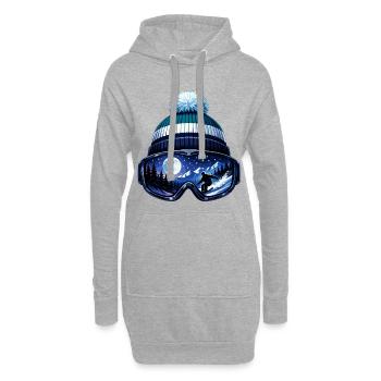 Skieur Après Ski Hat Ski Goggles Sports d’hiver - Sweat-shirt à capuche long Femme - gris chiné - Devant