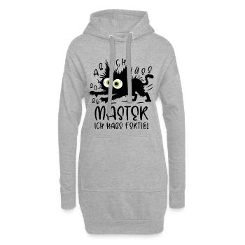 Master 2026 Ich habe fertig! - Katze - Hoodie-Kleid - Grau meliert - Vorne