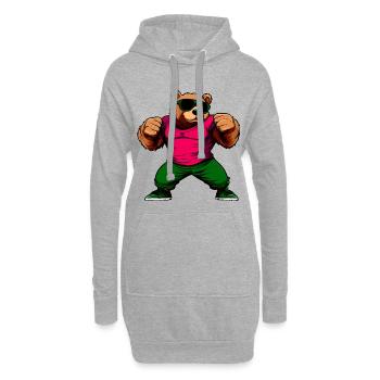 Bären Fitness - Hoodie-Kleid - Grau meliert - Vorne