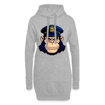 Police des singes - Sweat-shirt à capuche long Femme - gris chiné - Devant