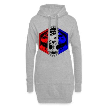 Baum-Frankreich - Hoodie-Kleid - Grau meliert - Vorne