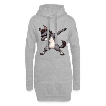 Dabbing Esel - Hoodie-Kleid - Grau meliert - Vorne