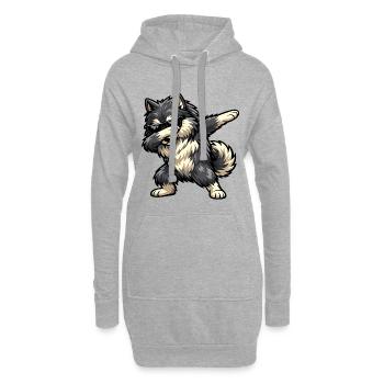 Dab Wolfspitz - Sweat-shirt à capuche long Femme - gris chiné - Devant