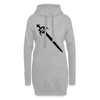 Épée - Sweat-shirt à capuche long Femme - gris chiné - Devant