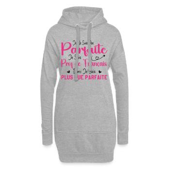 Femme Humour Professeur de Français - Sweat-shirt à capuche long Femme - gris chiné - Devant
